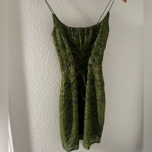 ASOS Olive Lace Corset Slip Dress